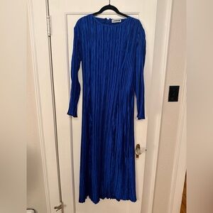 Royal Blue Long Sleeve Dress with open back